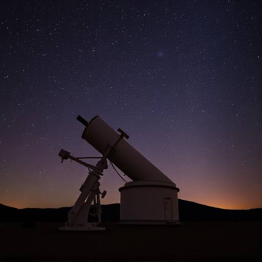 Fotograf&radic;&ne;a del telescopio en el Observatorio Astron&radic;&ge;mico de Calar Alto bajo un cielo estrellado