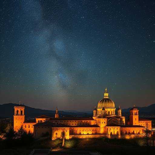 Imagen del cielo nocturno sobre la Alhambra de Granada.