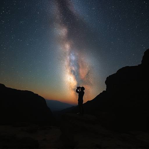 Un grupo de participantes aprendiendo t칠cnicas de astrofotograf칤a con un instructor en el Parque Nacional de Monfrag칲e, Extremadura.